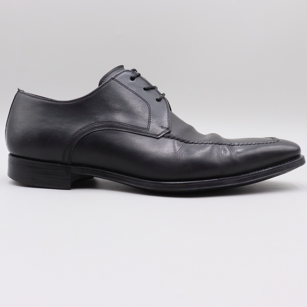 Magnanni Pardo Mens Size 8M US Black Leather Apron Toe Derby Dress Shoes